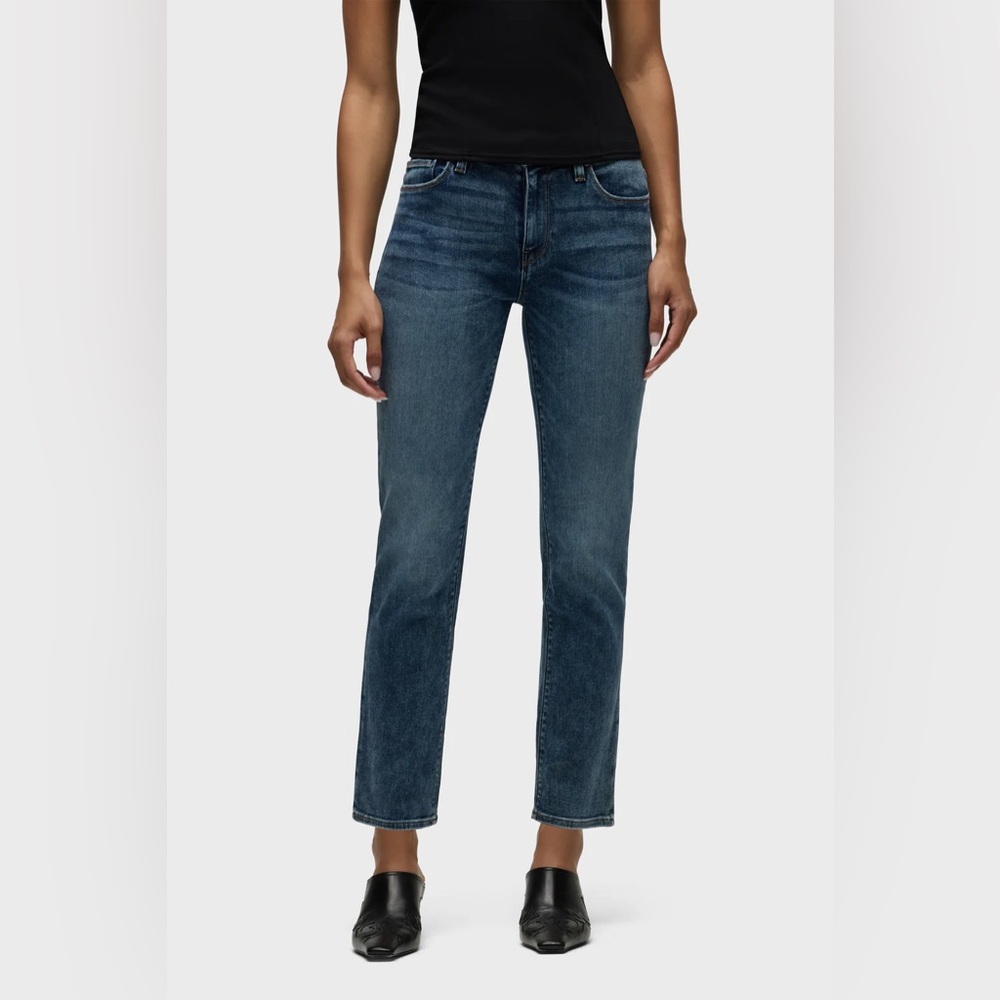 Hudson Women's Nico Mid-Rise Straight Slit Hem Ankle Jeans Size 29